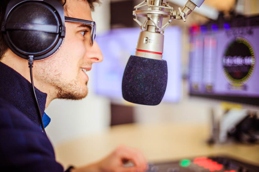 radio talk show host in studio - inner voices