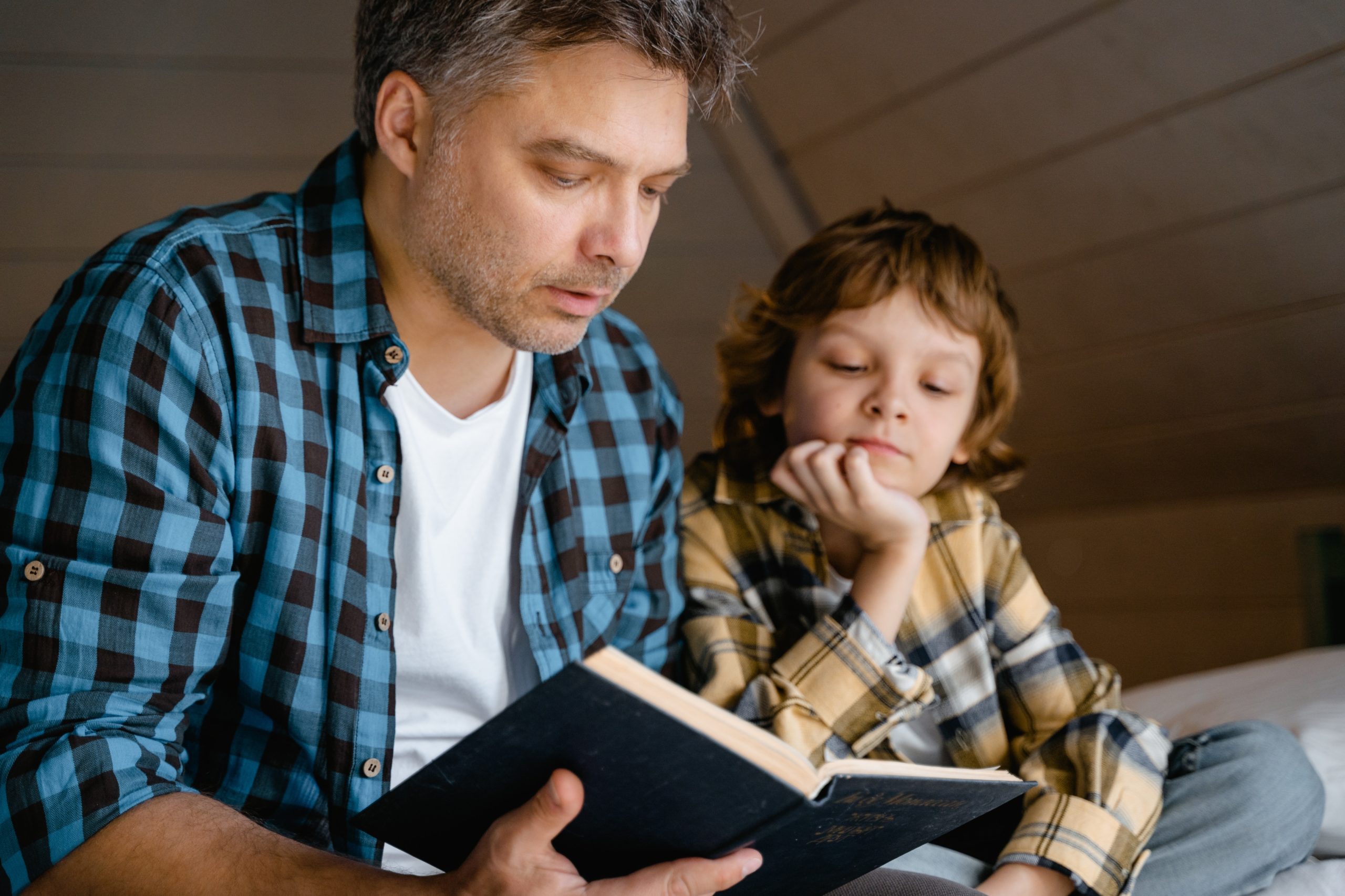 Parent reading to child - books on addiction
